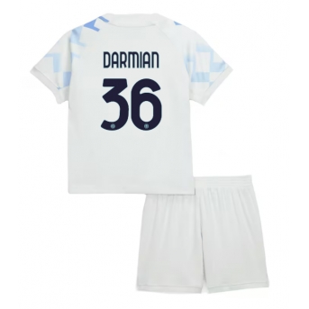 Billige Fotballdrakt Inter Milan Matteo Darmian #36 Replika Bortedraktsett Barn 2025-26 Kortermet (med bukser)